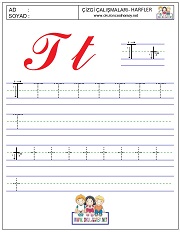 u harfi çizgi çalışması